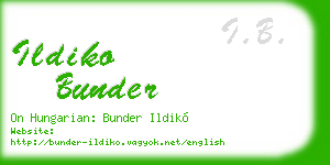 ildiko bunder business card