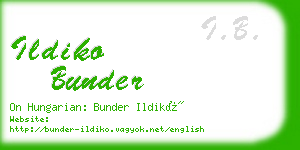 ildiko bunder business card